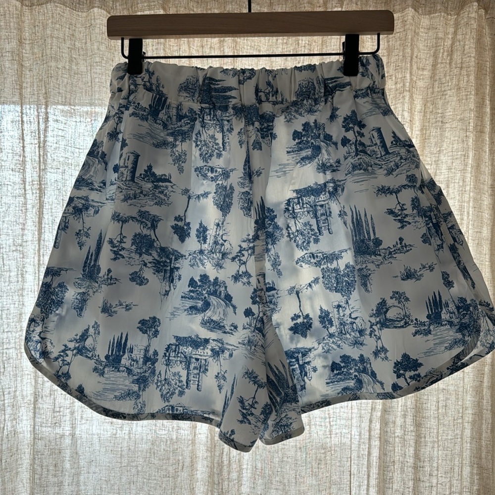 Brand new Eliza Faulkner Bailey Shorts Blue Toile De Jouy - Picture 5 of 7